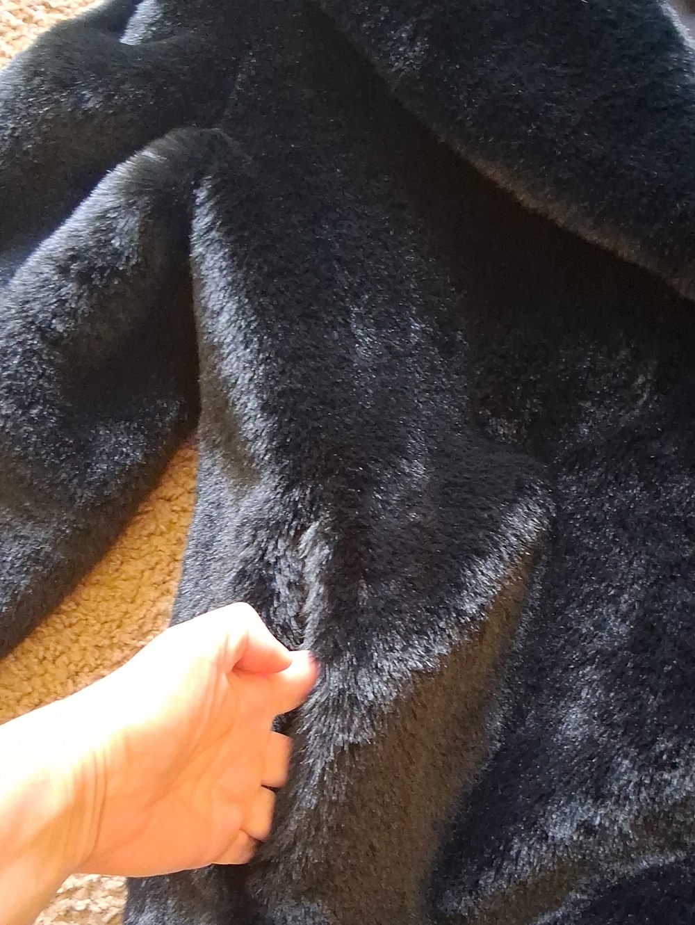 BCBGMaxAzria Black Faux Fur Coat - Picture 6 of 11